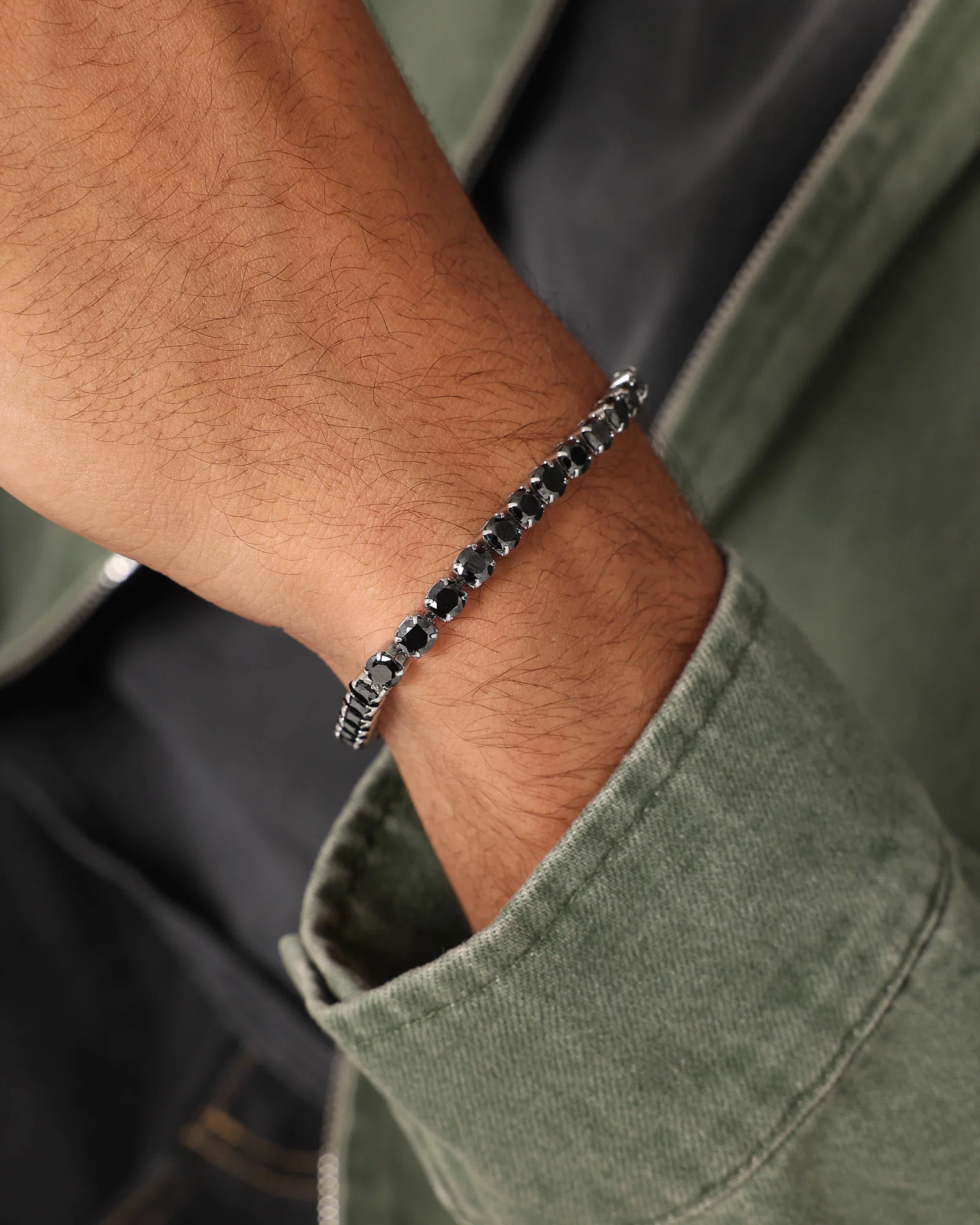Image of NXS Round Cut Tennis Bracelet Iced Black
