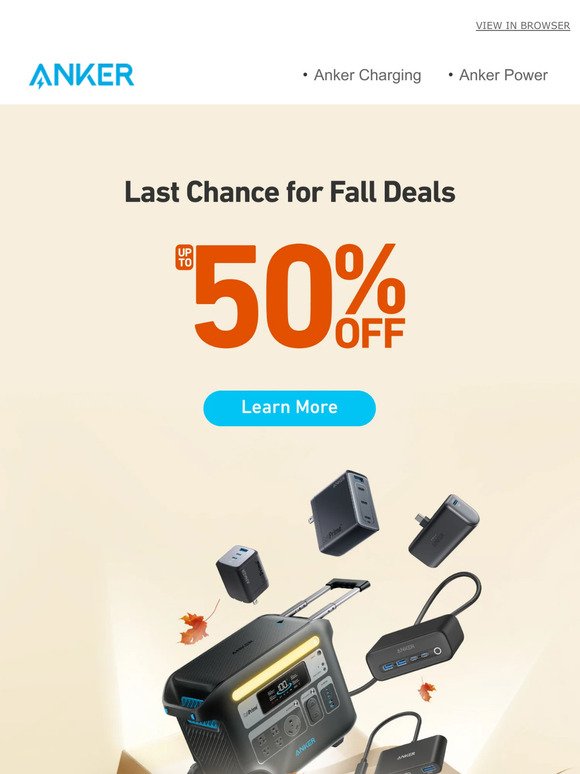 🍂 Final Hours—Anker Fall Prime Day Deals Up to 50% Off!