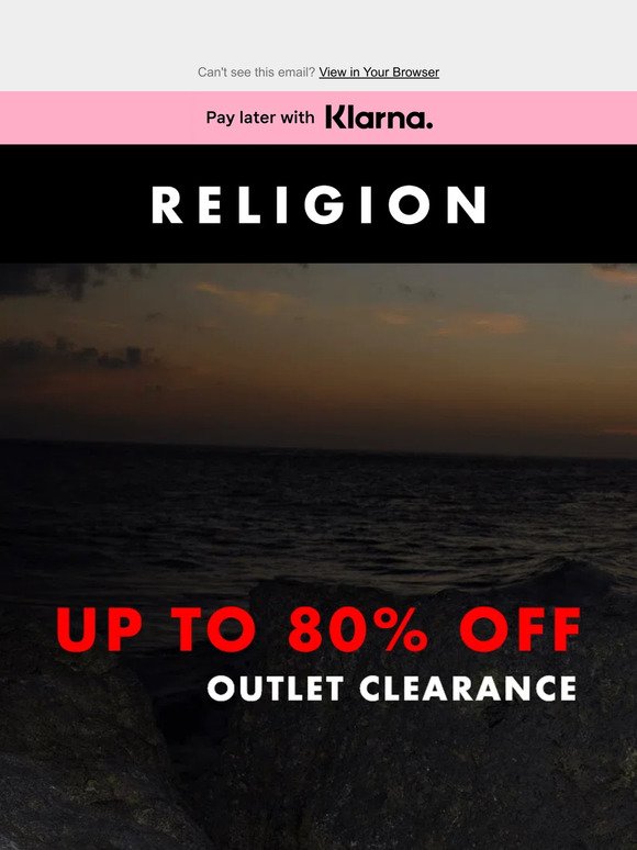 It's here - Up to 80% off Outlet Clearance 🔥