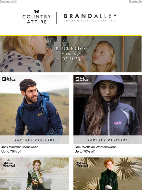 Jack Wolfskin, Vivienne Westwood, Hackett London, Roberto Cavalli