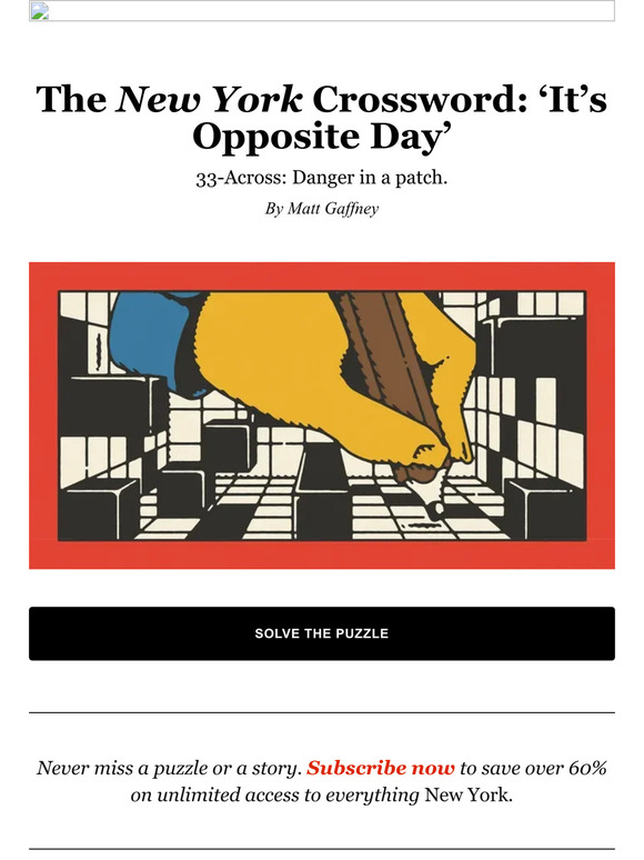 The Cut: The New York Crossword: It s Opposite Day Milled The Cut: The New York Crossword: It s Opposite Day Milled