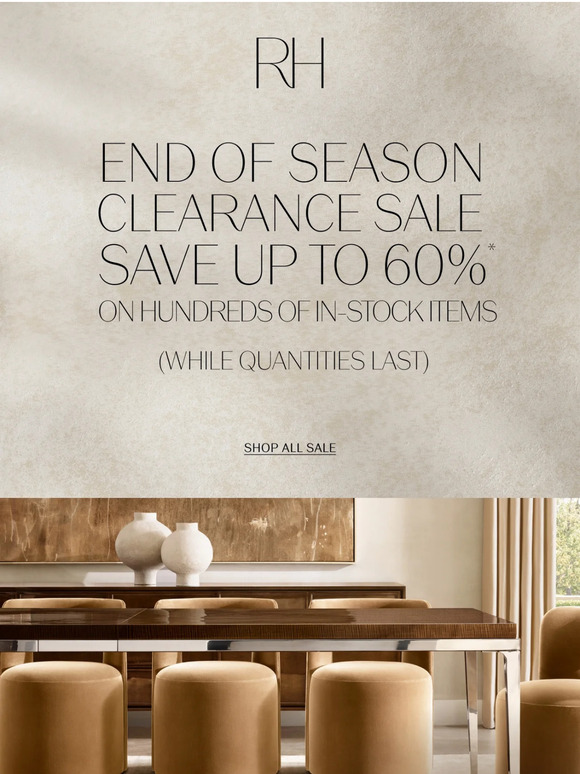 End of Season Clearance Sale. Save Up to 60%.