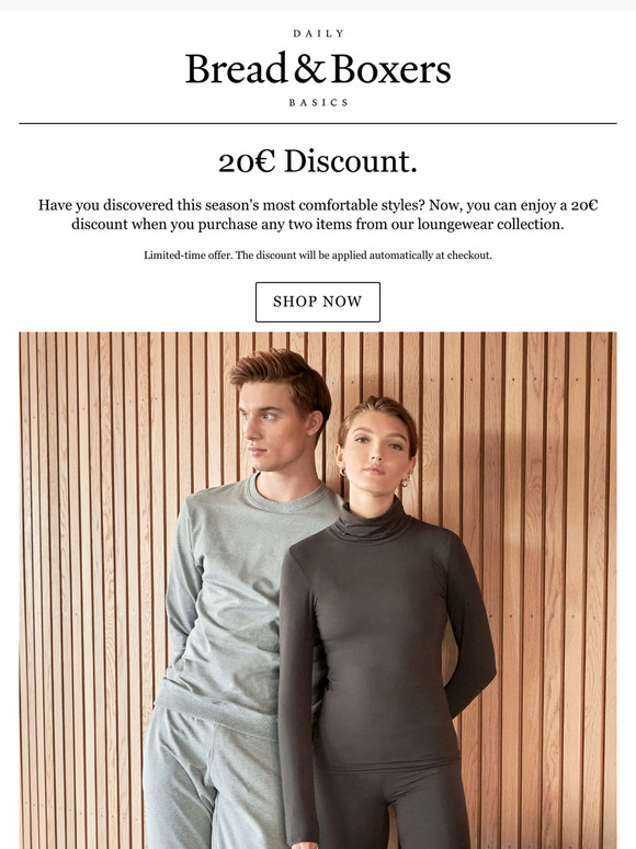 20€ Off when you buy 2 Loungewear pieces. ⚪⚪