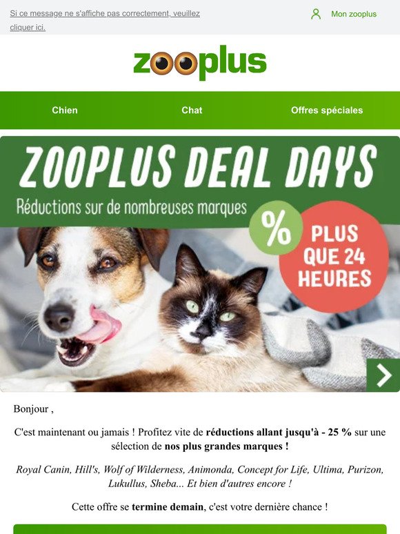 zooplus Deal Days : derniers jours ! 🚨