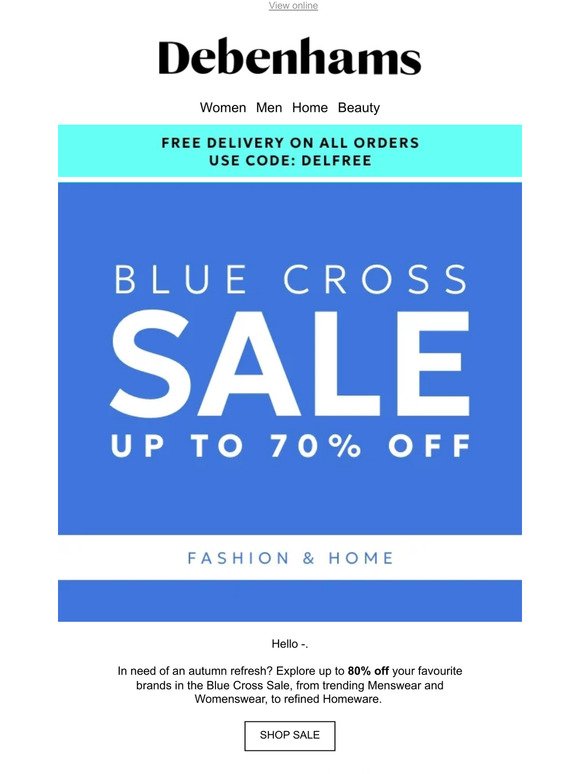 — Save up to 70% off in Blue Cross + FREE delivery