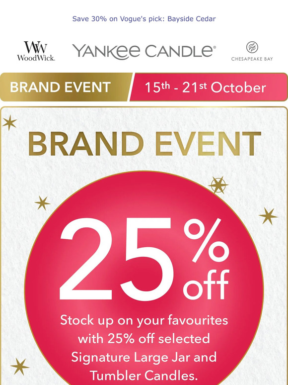 yankeecandle Now On Save 25 in our Brand Event! Milled