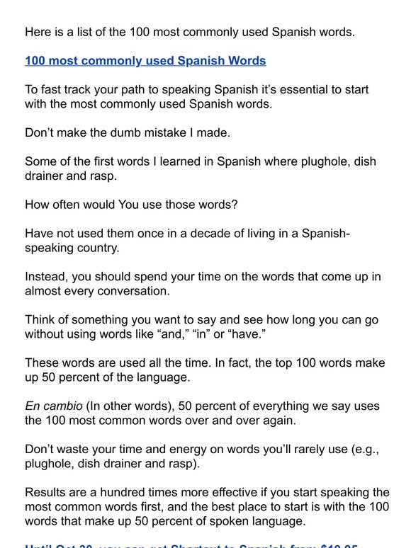 100 most common Spanish words