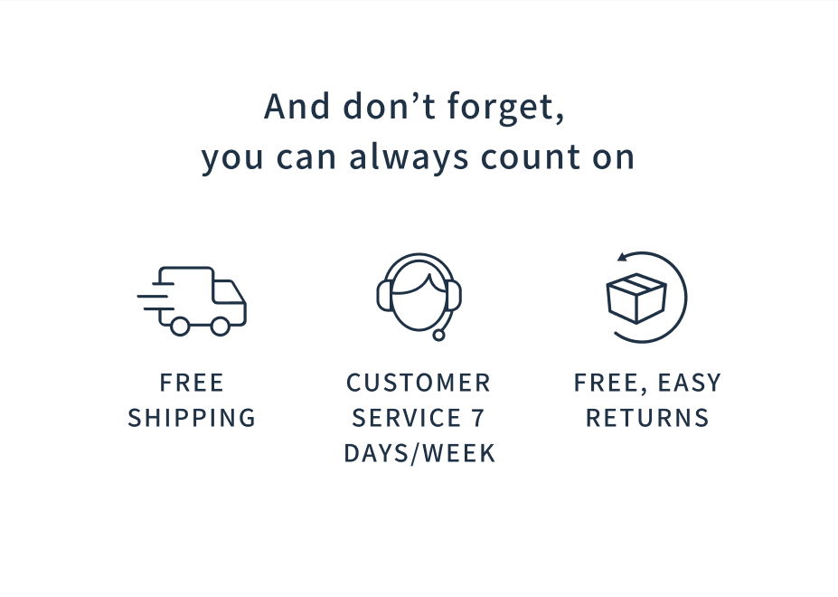 Free Shipping, Customer Service, Free Easy Returns