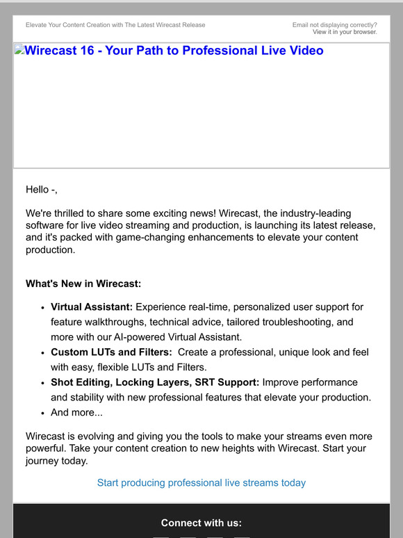 NEW in Wirecast: AI Assistant, LUTs, and more!
