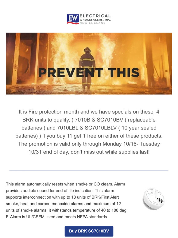 It's Fire Safety Month- Be prepared with BRK