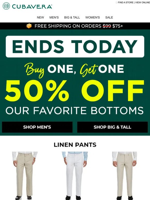 ⏳ ENDS TODAY: Buy One, Get One 50% Off Bottoms