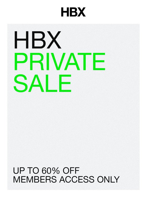 New Styles Added: HBX Private Sale