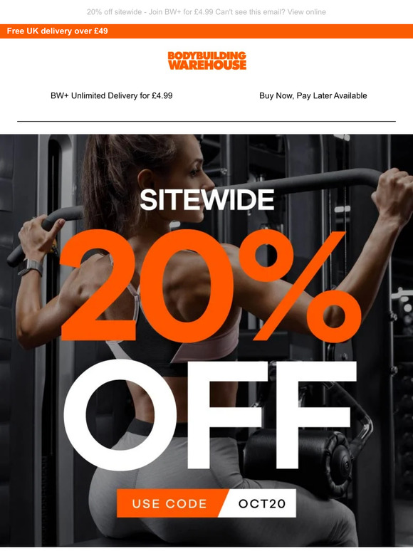 Bodybuilding Warehouse Start your week with sitewide savings 💪 Milled