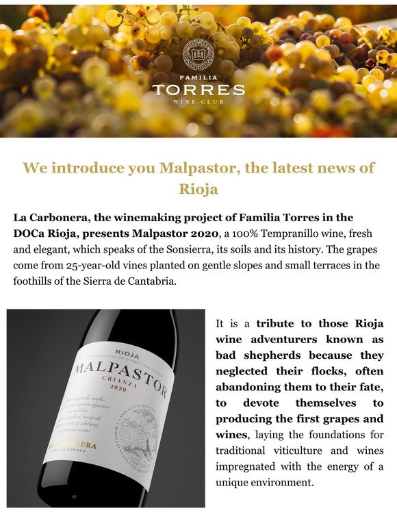 Malpastor: new Familia Torres wine