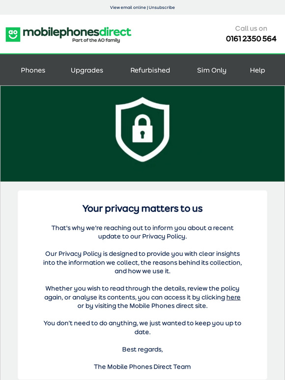 Mobile Phones Direct Important information from Mobile Phones Direct