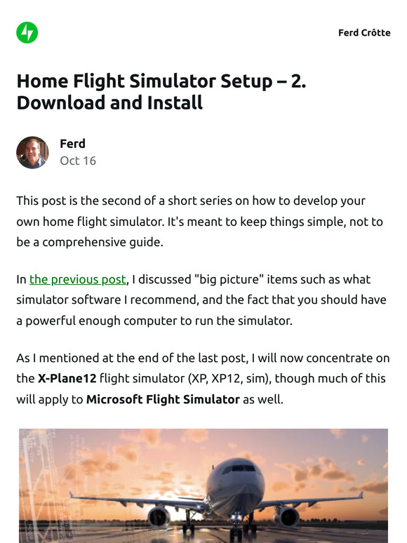 [New post] Home Flight Simulator Setup – 2. Download and Install