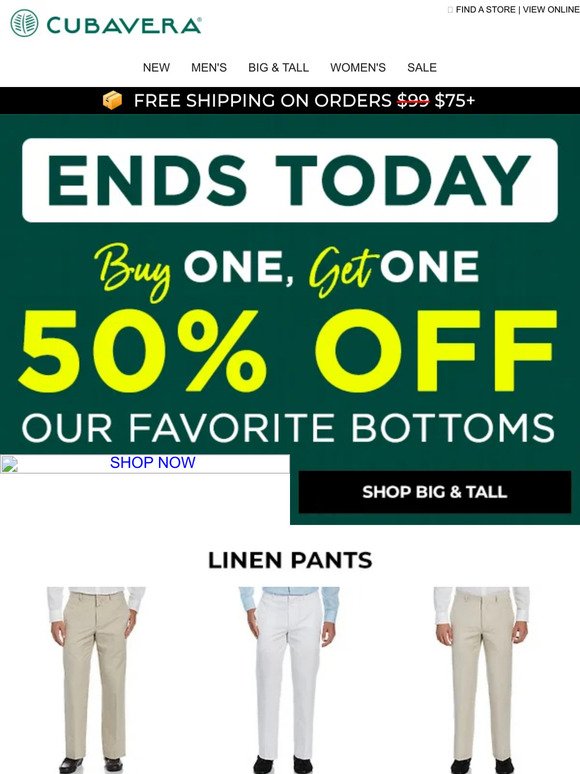 ⏳ ENDS TODAY: Buy One, Get One 50% Off Bottoms