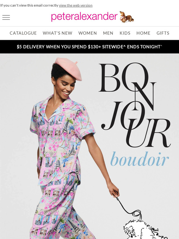 Peter Alexander New Zealand Say Bonjour to new PJs for your boudoir