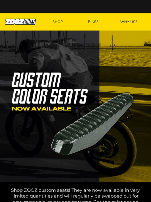 Zooz Bikes Custom Colored Seats Now Available! Milled