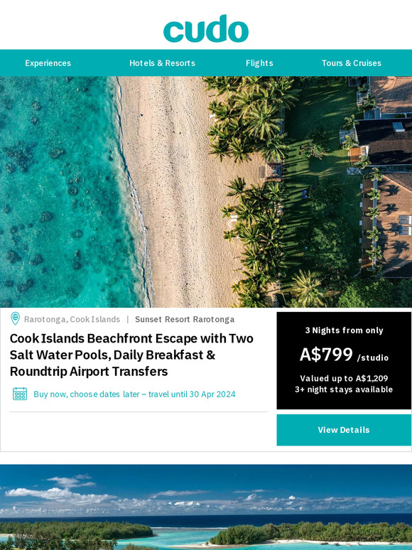 Cook Islands from $799 - Fly direct from Sydney! PLUS Vietnam & Thailand