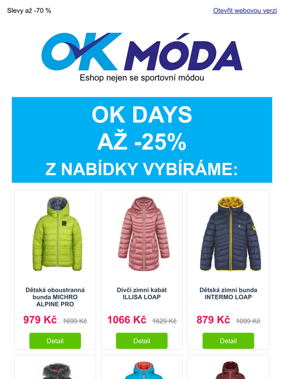 OK DNY plné slev 🛒 Slevy až -25 %