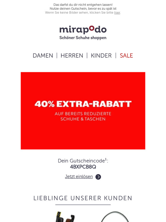 Nur noch heute: 40 % auf Schuhe & Taschen! ⏰
