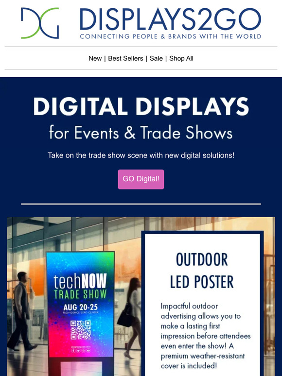 Displays2go Digital Displays for Events & Trade Shows! Milled