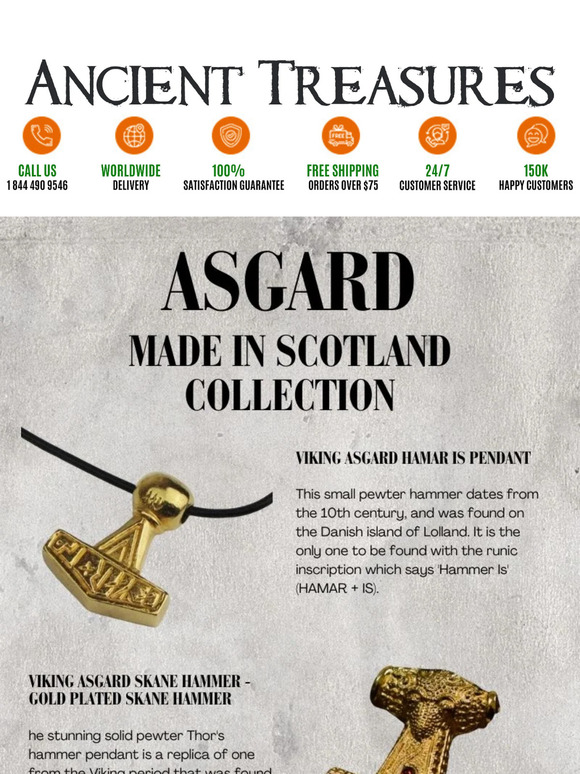 Asgard Viking Gold Plated Made in Scotland