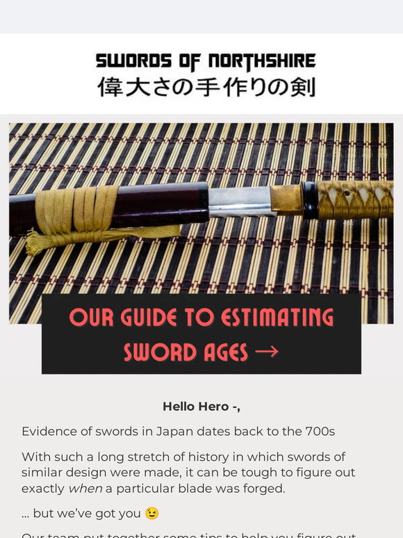 Swords of Northshire Over a thousand years of swords existing… Milled