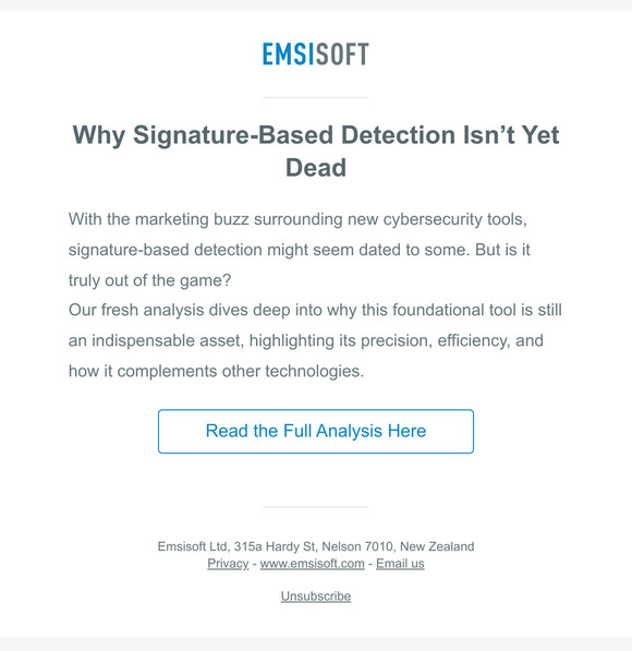 Why Signature-Based Detection Isn’t Yet Dead