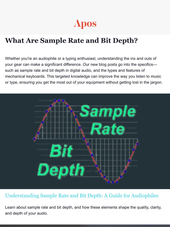 Apos Audio What Are Sample Rate and Bit Depth? Milled