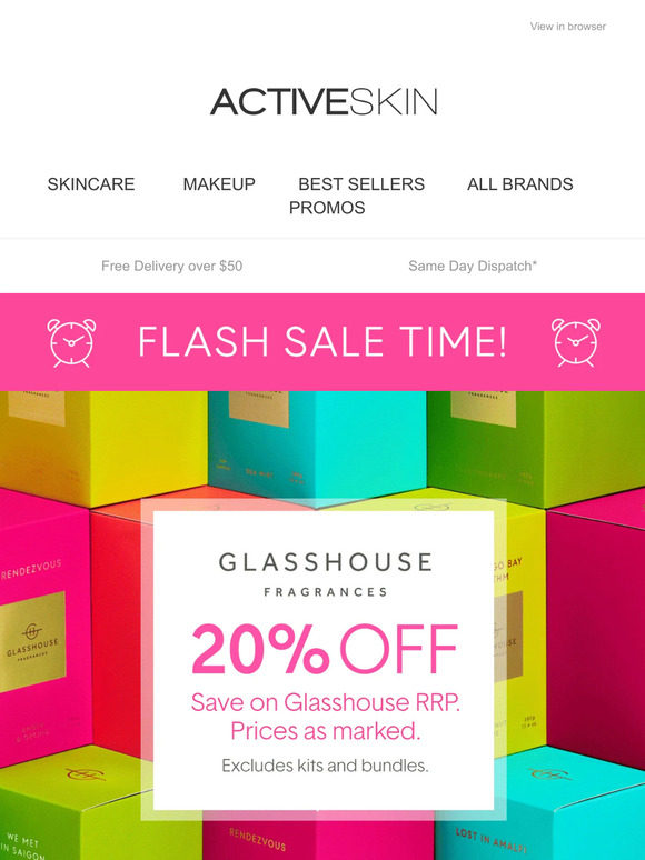 Activeskin Glasshouse Sale Time 😍 Get 20 OFF! Milled