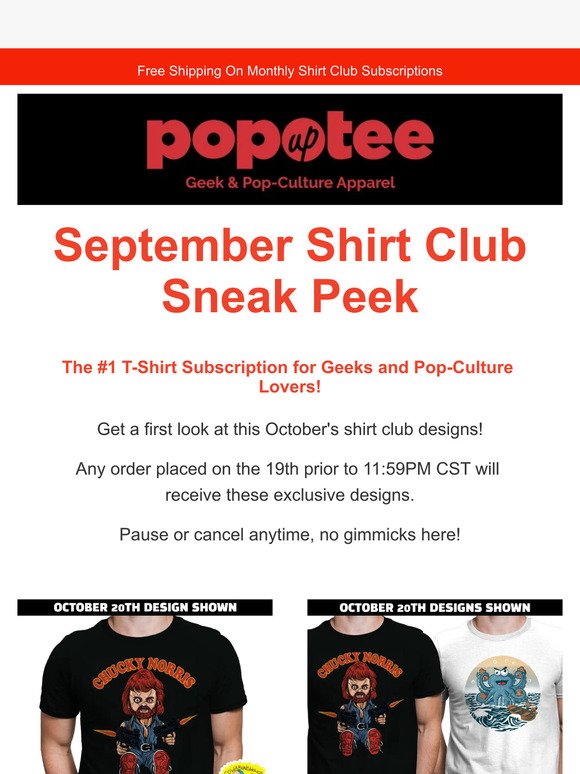 Join our Monthly Shirt Club