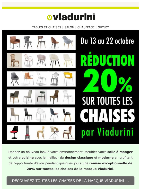 💥Remise spéciale de 20% sur les chaises de la marque Viadurini pendant quelques jours seulement⏳