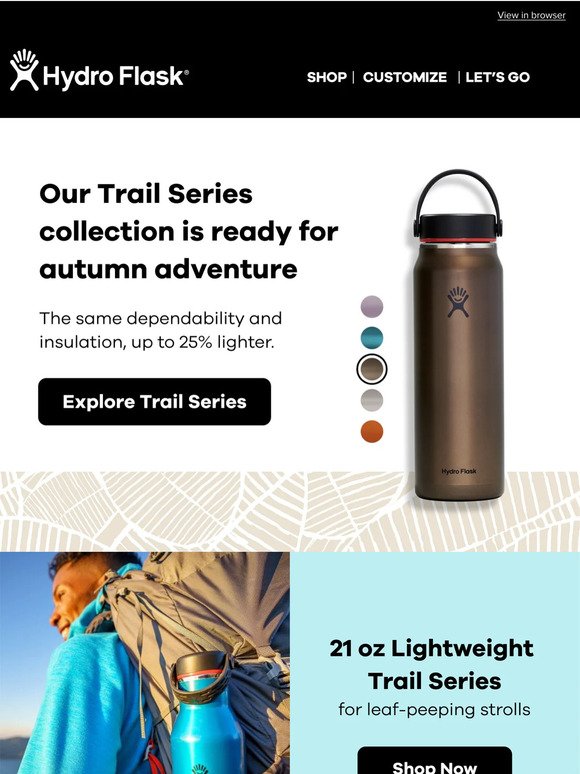 Hydro Flask 21 oz Lightweight Standard Mouth Trail Series Slate