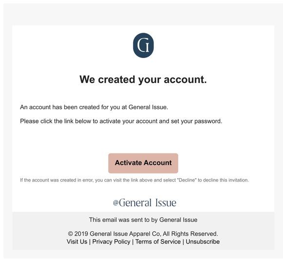 Customer account activation