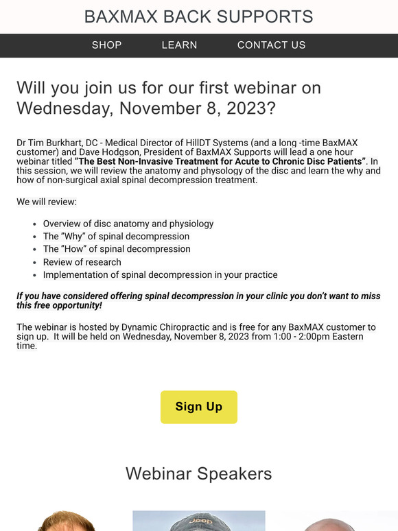 Please mark your calendar for our upcoming webinar with Dr Tim Burkhart.