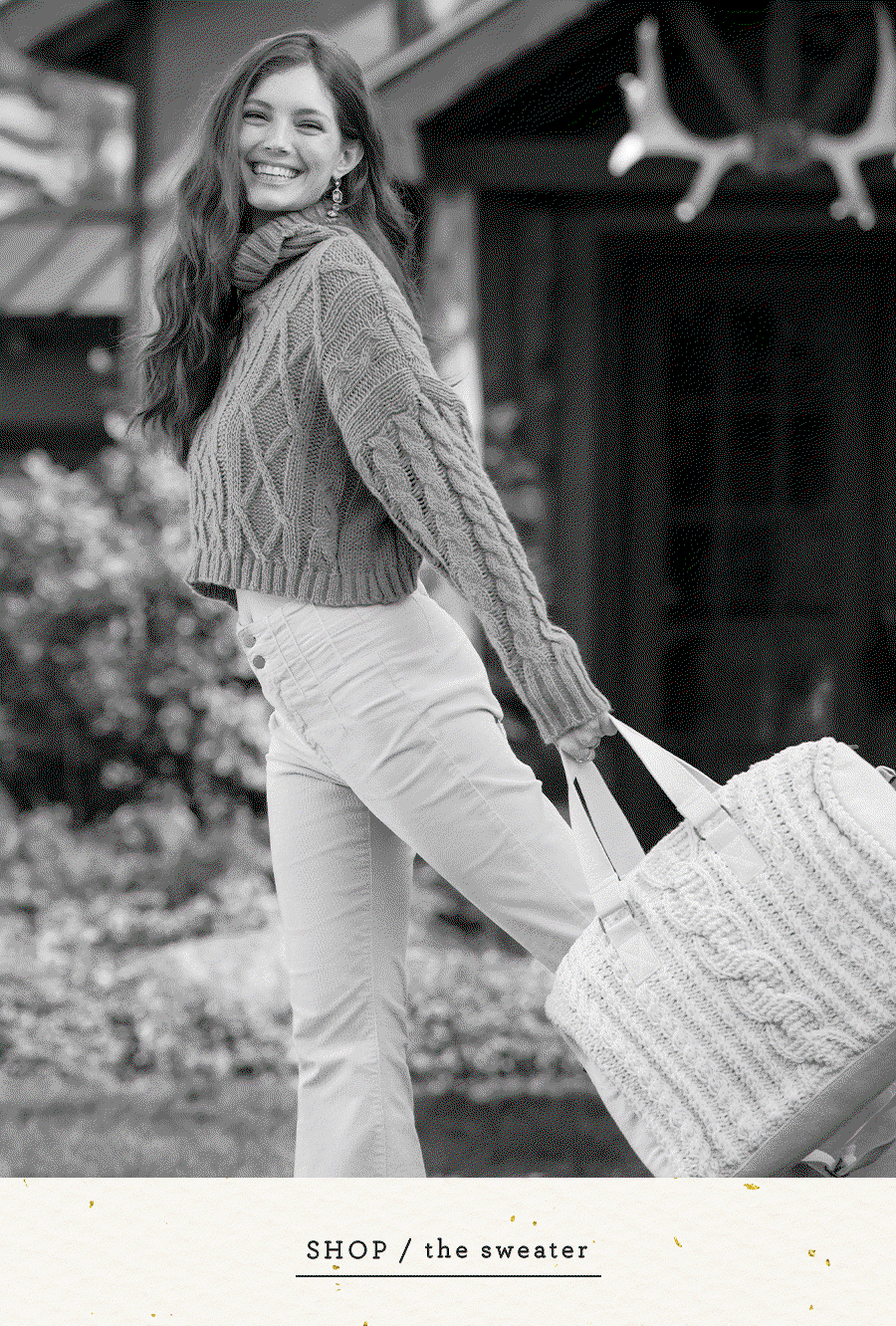 The Oliver Cropped Cable Knit Sweater