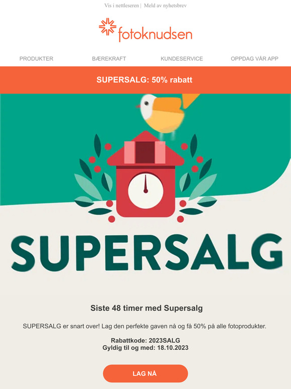 Skynd deg – SUPERSALG avsluttes snart ⏰