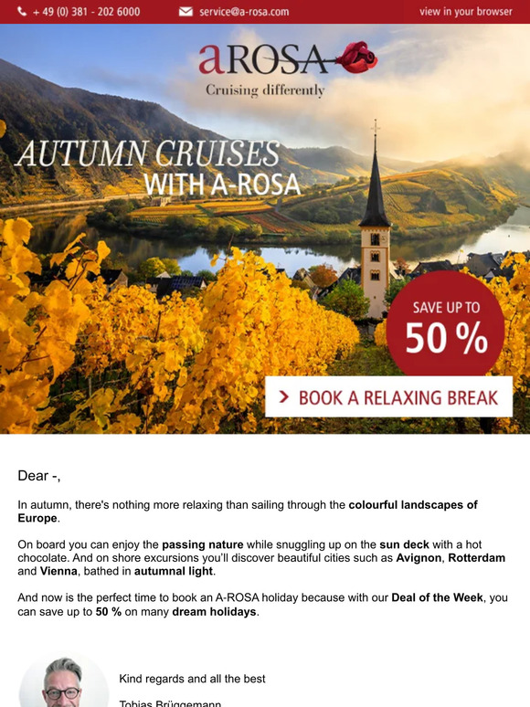 Experience the Golden Season on Board A-ROSA 🍁