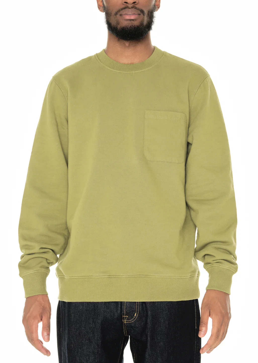 Woven Pocket Sweatshirt in Khaki