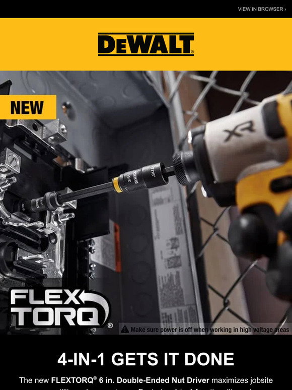 thumbnail image 2 of DEWALT FLEXTORQ 2-in-1 Socket & Extension - 5/16 & 3/8 SAE Nut Driver 2 of 10