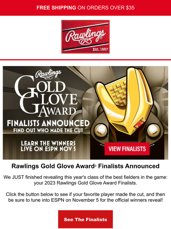 Rawlings Meet the 2023 Rawlings Gold Glove Award Finalists! Milled