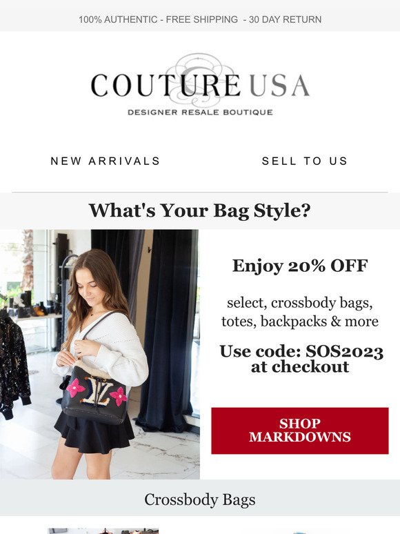 20% OFF your favorite bag styles