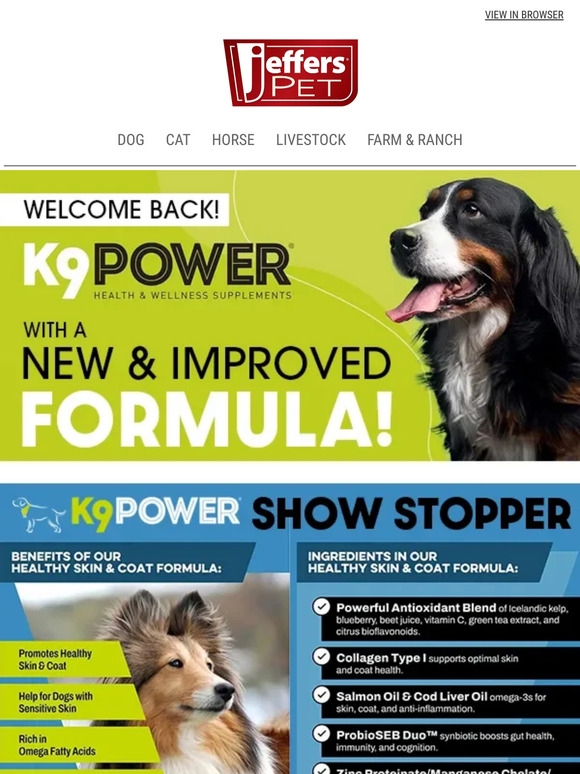 Jeffers Pet Back K9 Power! Milled