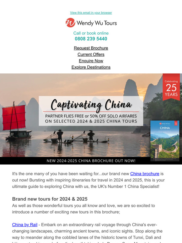 Wendy Wu Tours New China brochure out now! Save up to £400pp on 2024