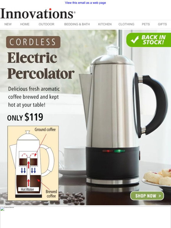 Cordless Electric Percolator - Innovations