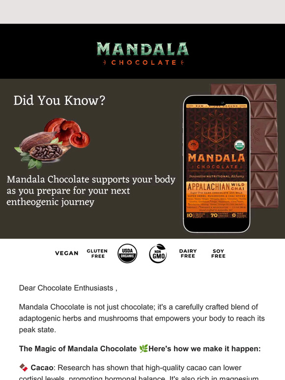 🍫🍄  Elevate Your Journey with Mandala Chocolate 🌟🍄🍫