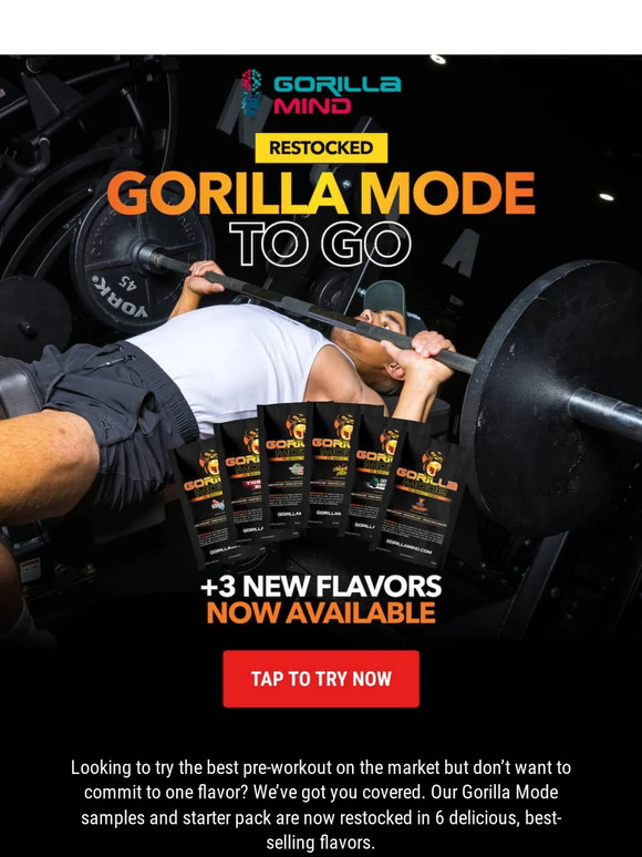 Gorilla Mind Gorilla Mode To Go Restocked + 3 New Flavors Milled