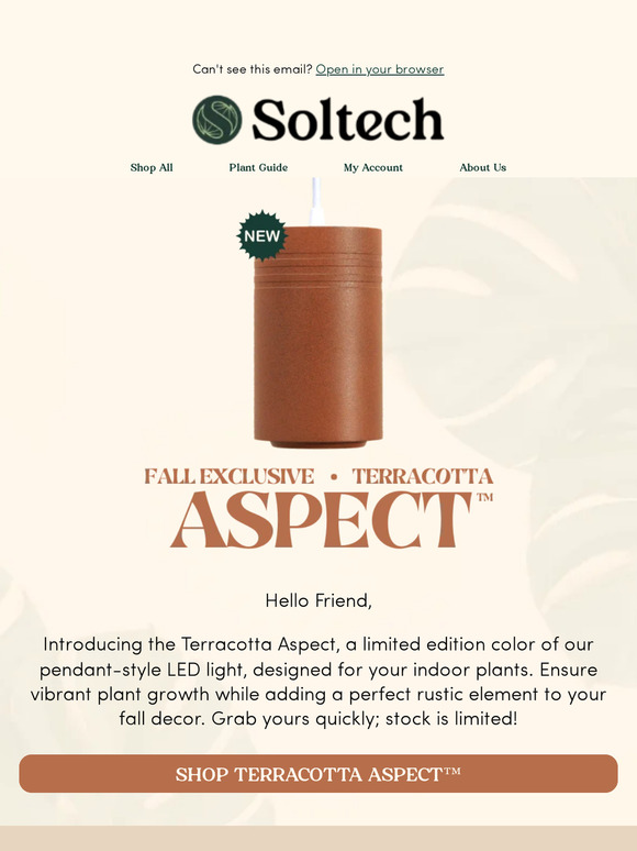 Soltech Solutions: 🚨Fall Exclusive: Terracotta Aspect Grow Light - Now ...